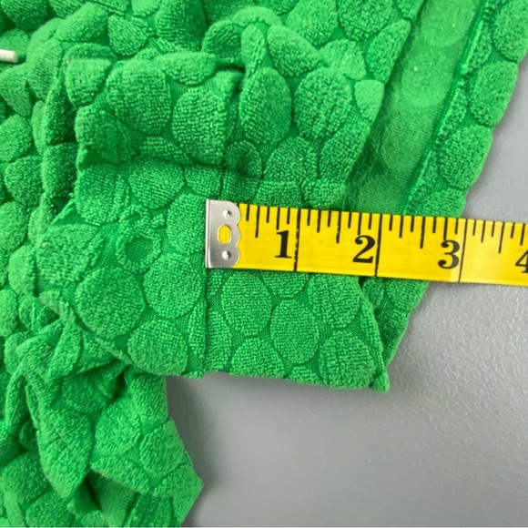 OP Ocean Pacific green and white hexagon terry textured romper swim coverup - Picture 8 of 9